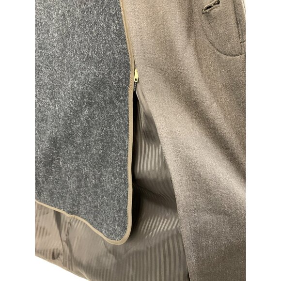 Rare Vintage Y2K Bill Blass Mens Trench Coat 48R Wool Single Breast Zip Away - Picture 14 of 16